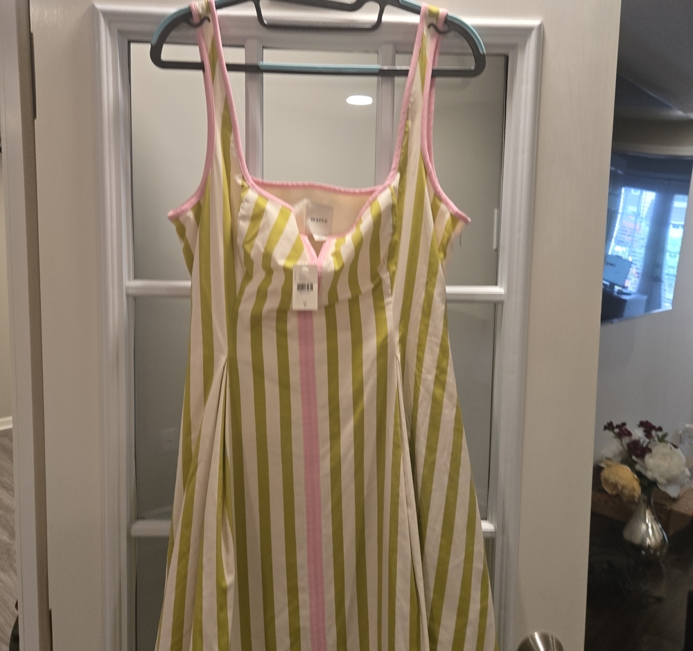 Maeve Green and Pink Striped Sundress
